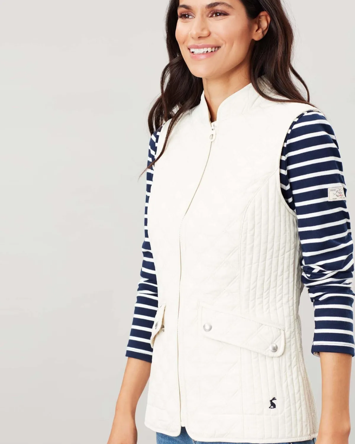 Joules Minx Quilted Gilet White Hales Sawmills